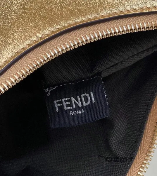 Fendi Fendigraphy Small Hobo Bag In Gold Metallic Leather product view 8