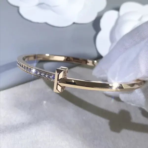 Tiffany & Co. T1 Narrow Half Pavé-Effect Hinged Bangle Two-Tone product view 2