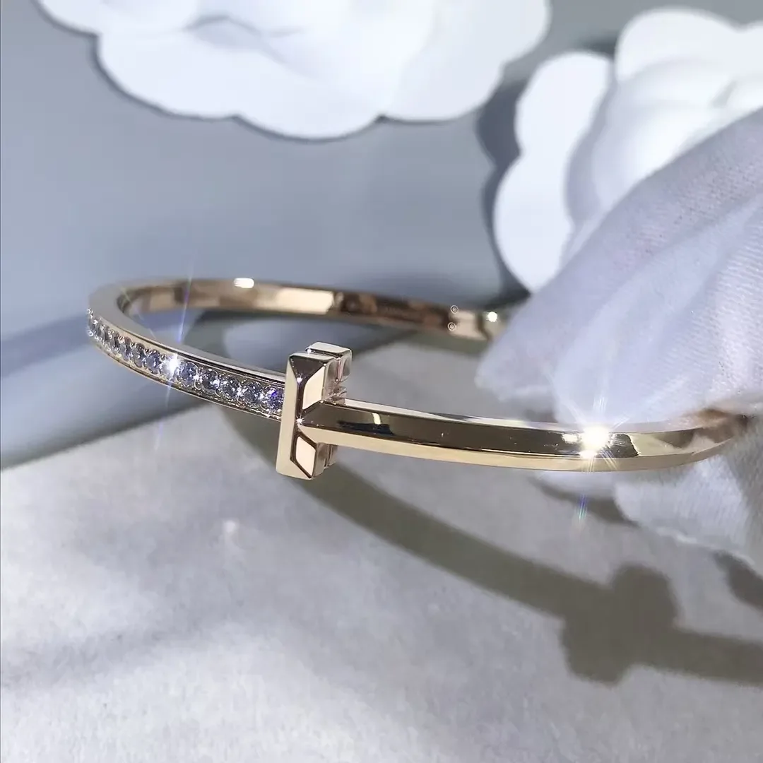 Tiffany & Co. T1 Narrow Half Pavé-Effect Hinged Bangle Two-Tone product view 2