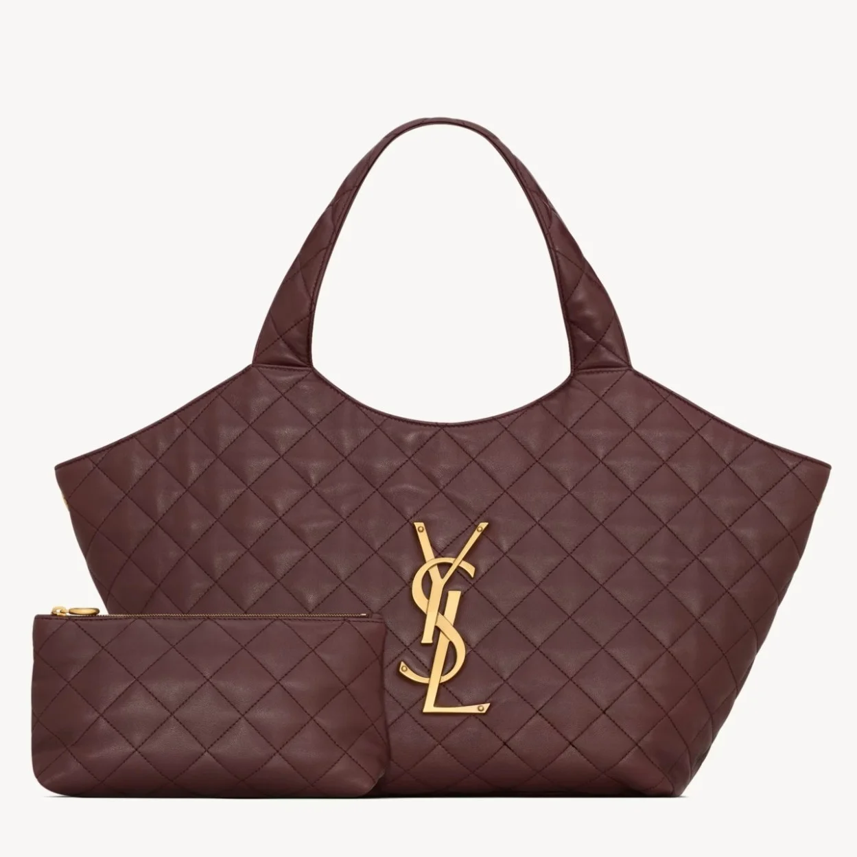 Saint Laurent Icare Medium Tote Bag in Bordeaux Lambskin product view 1