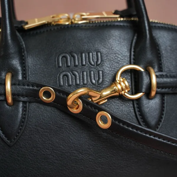 Miu Miu Aventure Medium Top-handle Bag in Black Nappa Leather product view 8