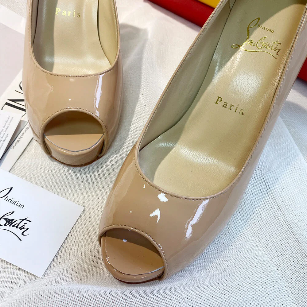 Christian Louboutin New Very Prive 120 Peep-Toe Platform Pumps Nude Pink product view 6