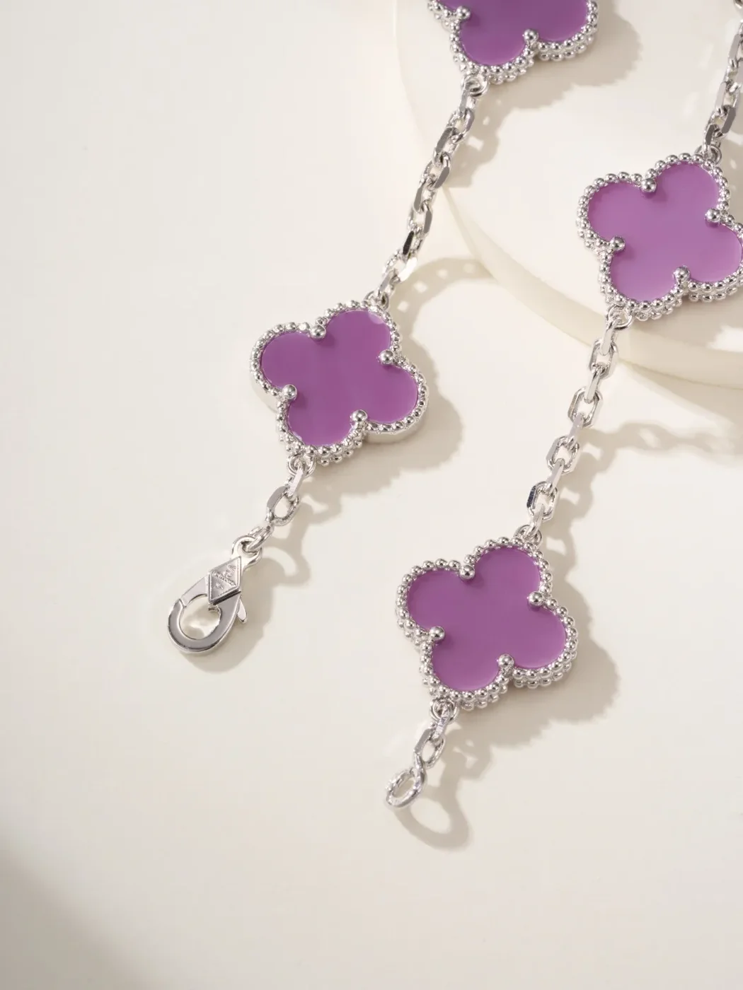 Van Cleef & Arpels Alhambra Purple Five-Clover Silver-Tone Bracelet product view 5
