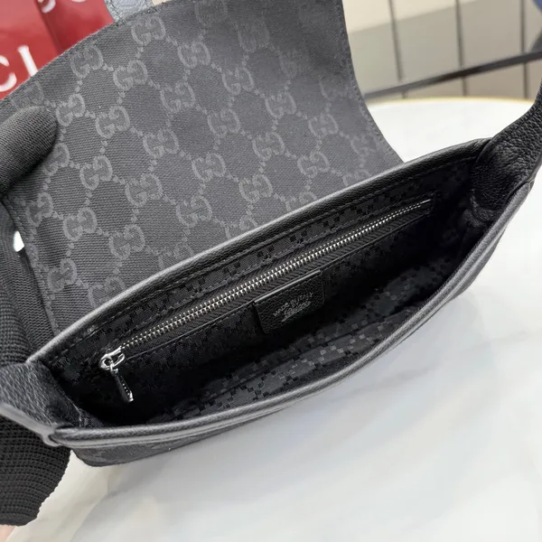 Gucci Jackie Small Shoulder Bag — Black Jacquard with Silver-Tone Hardware product view 8