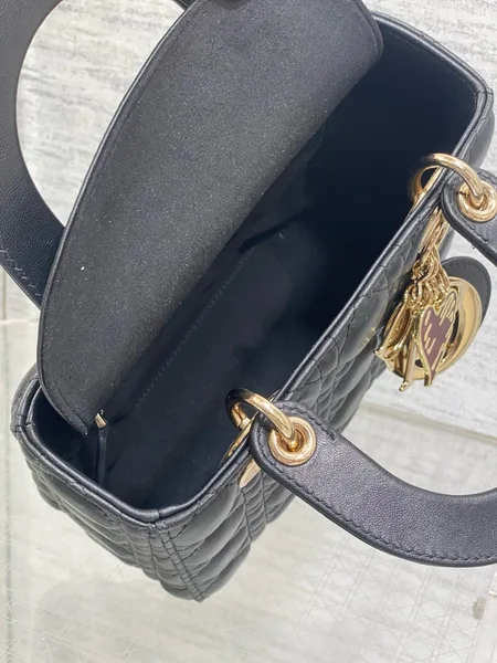 Dior Dioramour Small Lady Dior Bag in Black Cannage Lambskin product view 10
