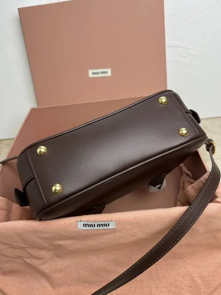 Miu Miu Arcadie Medium Bag in Dark Brown Leather product view 10