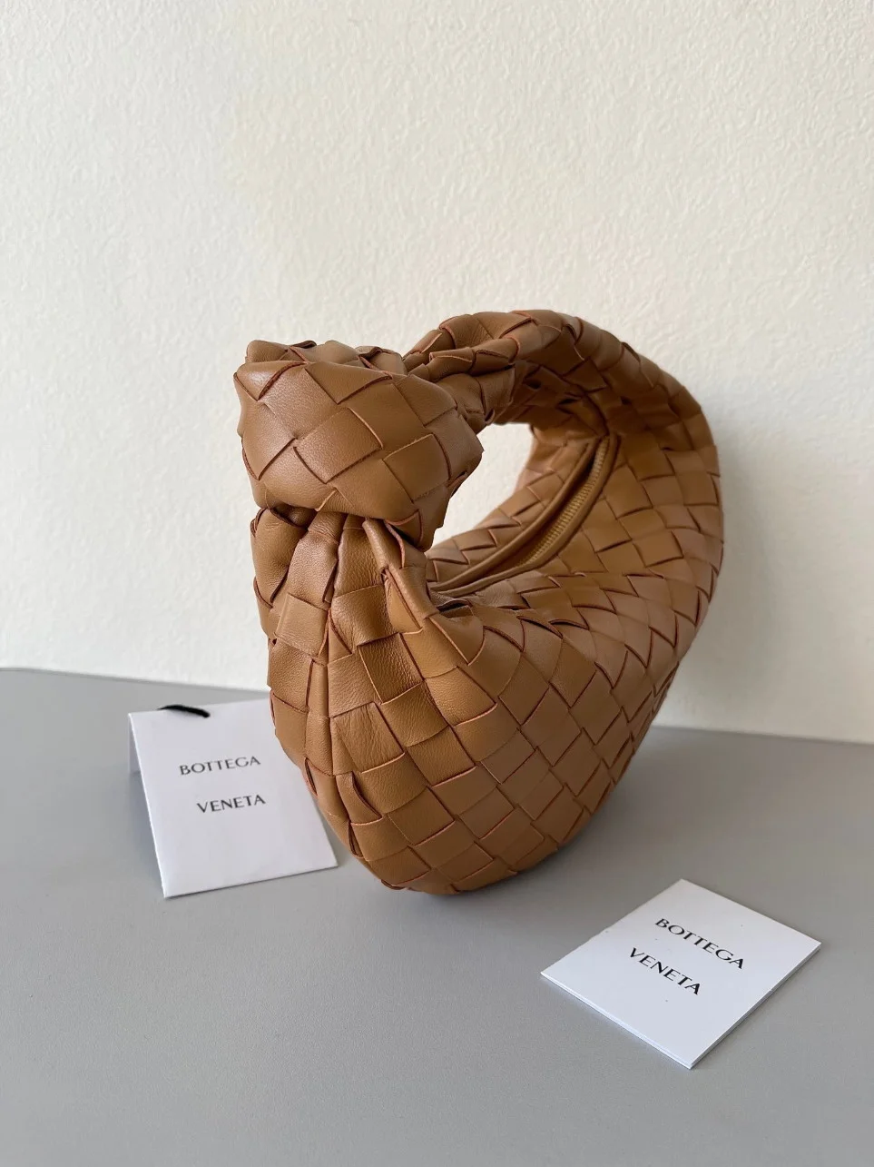 Bottega Veneta BV Jodie Mini Bag In Caramel Intrecciato Lambskin product view 2
