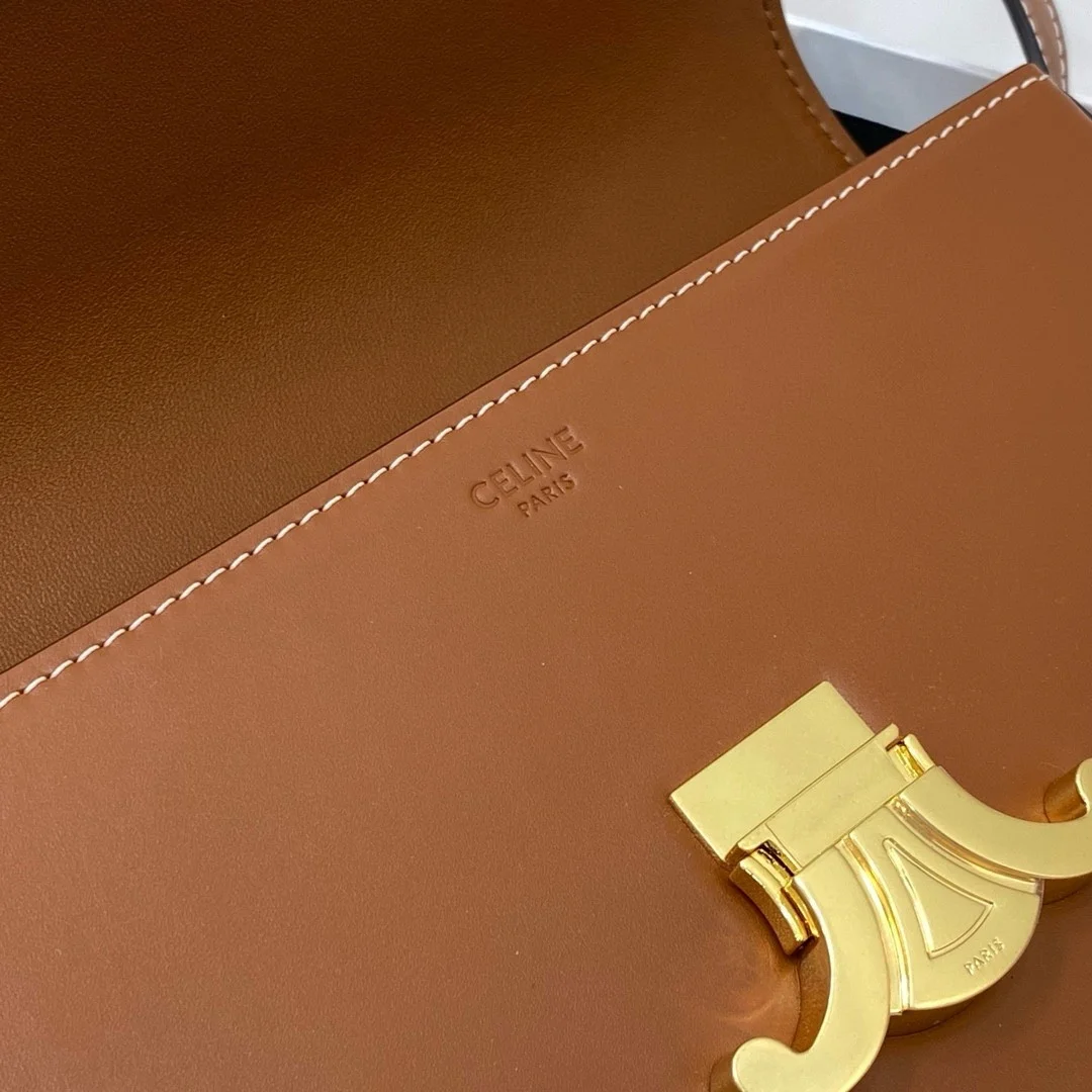 Celine Claude Shoulder Bag in Brown Calfskin product view 2