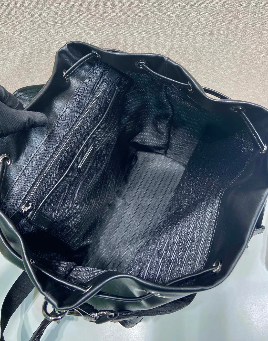 Prada Leather Backpack — Black product view 8