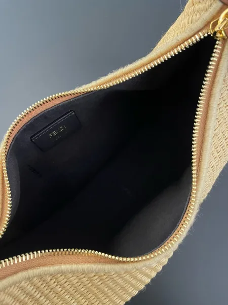 Fendi Fendigraphy Small Hobo Bag in Natural Raffia product view 5
