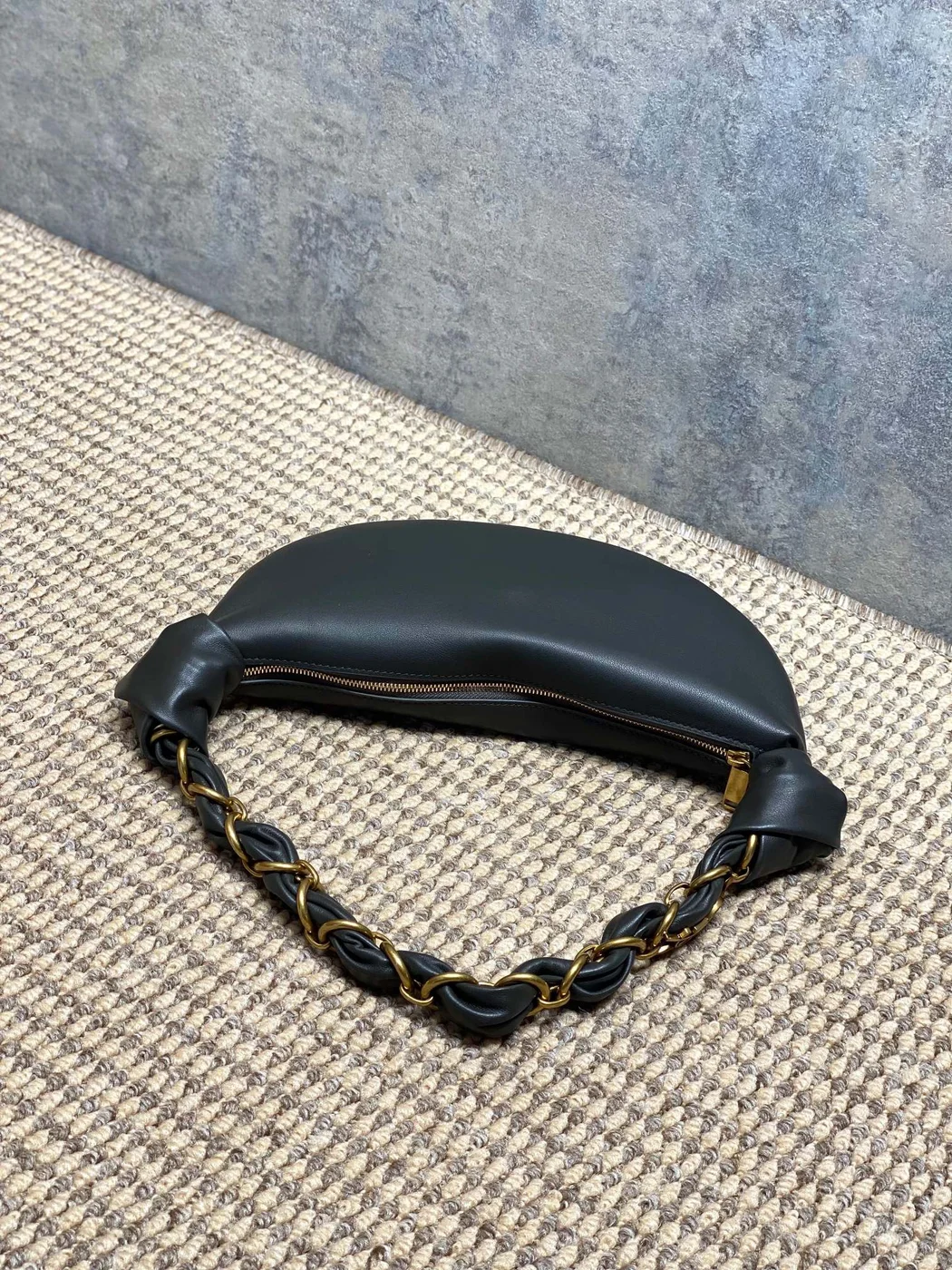 Saint Laurent Amalia Mini Hobo Bag — Dark Grey product view 5