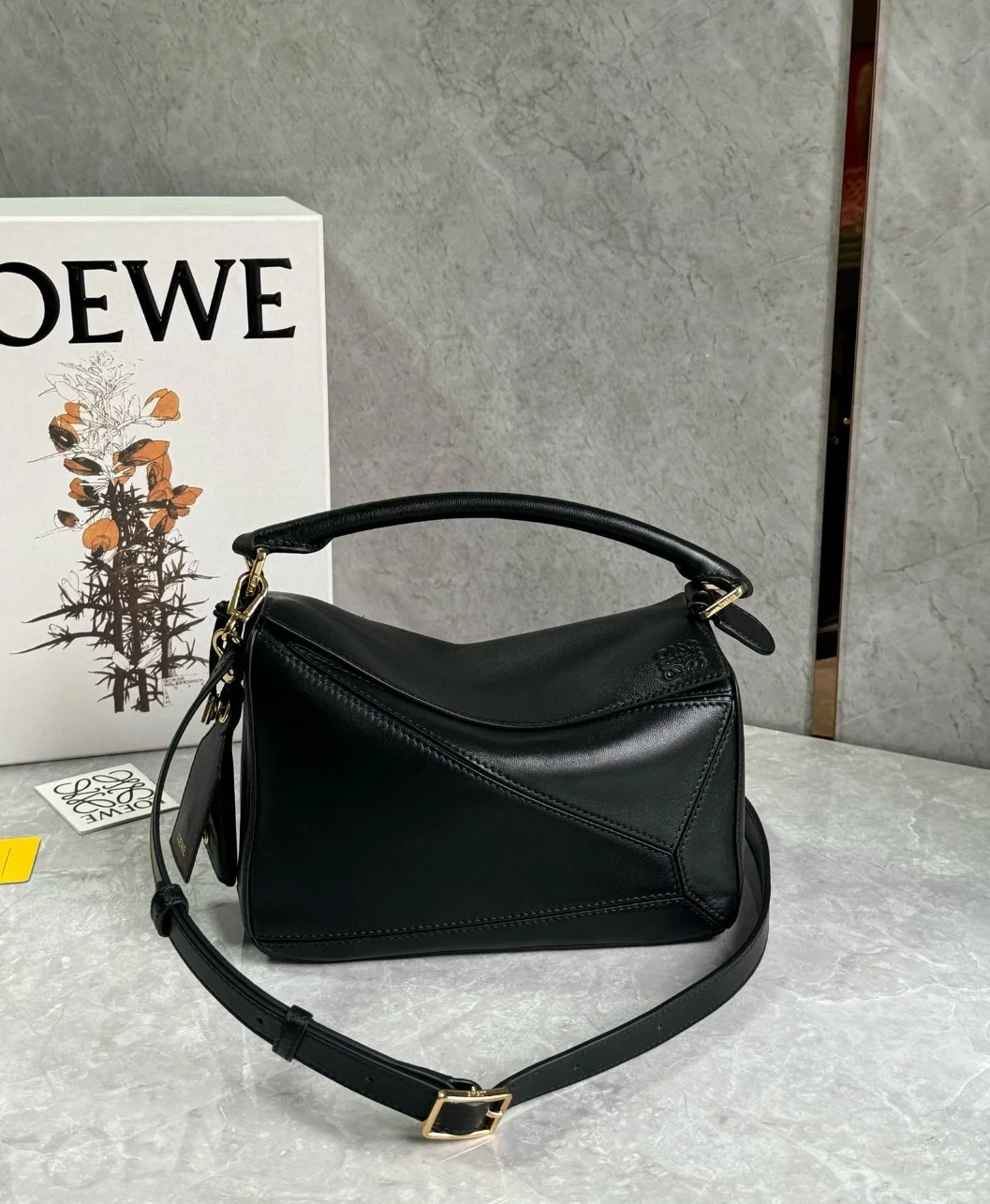 Loewe Featherlight Puzzle Small Bag in Black Nappa Lambskin product view 4