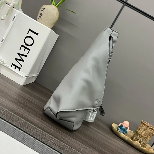 Loewe Anton Sling Bag in Grey Calfskin and Jacquard product view 8
