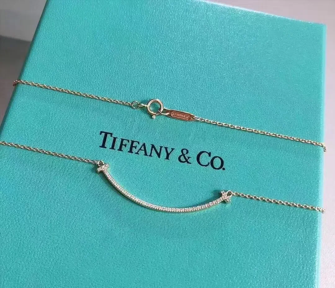 Tiffany & Co. T Smile Pavé-Effect Necklace Rose-Tone product view 1
