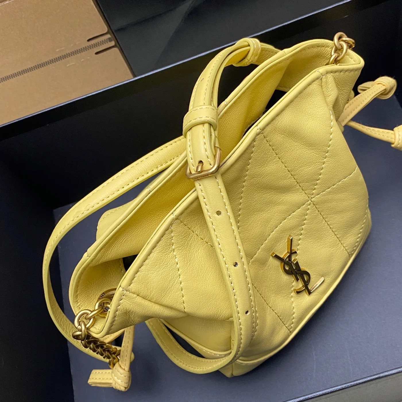 Saint Laurent Jamie Mini Shoulder Pouch — Yellow product view 7