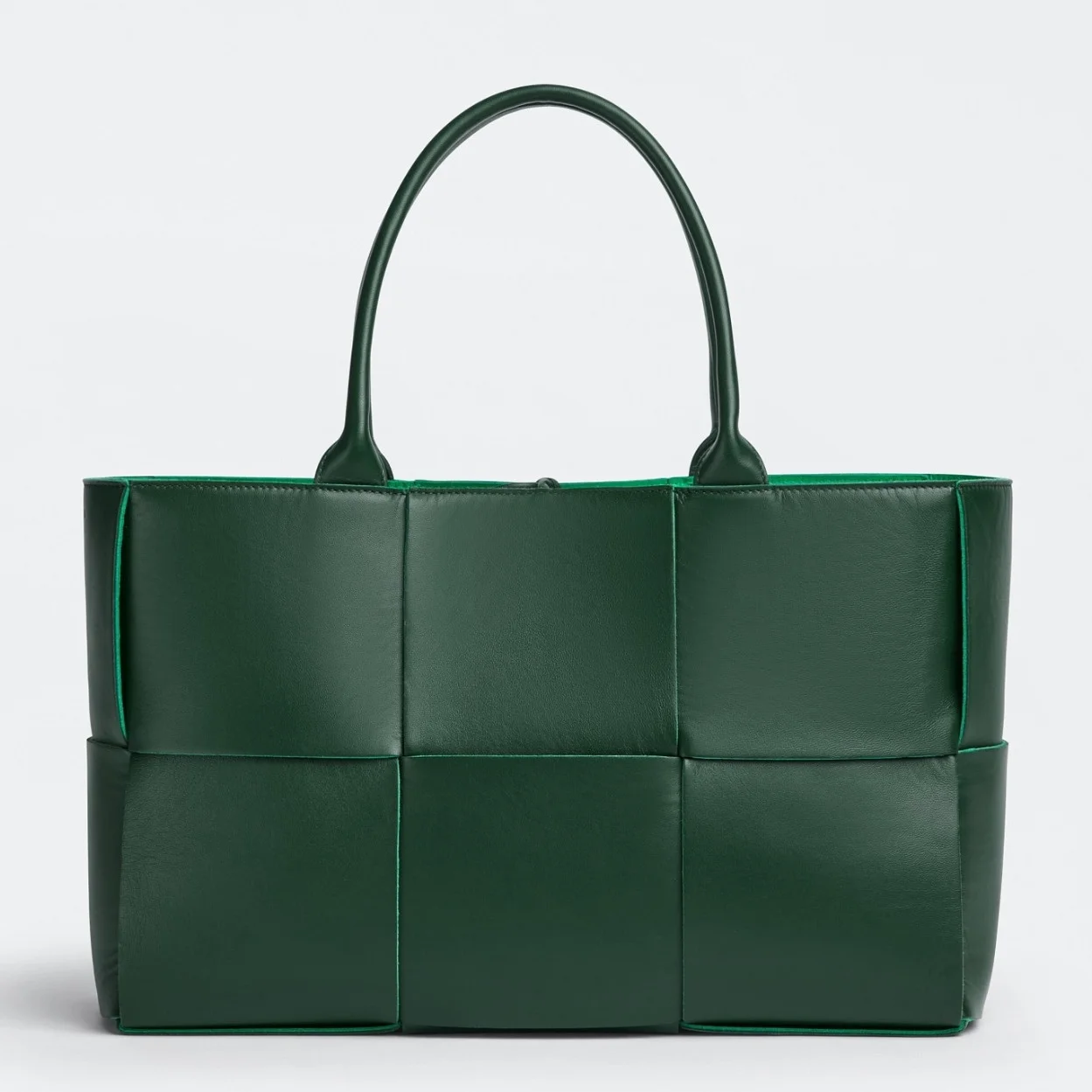 Bottega Veneta Arco Medium Tote In Green Intrecciato Lambskin product view 1