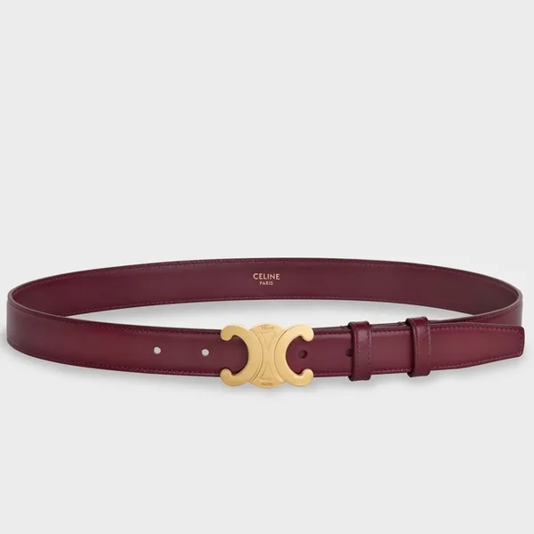 Celine Medium Triomphe Belt 25MM in Bordeaux Calfskin product photo