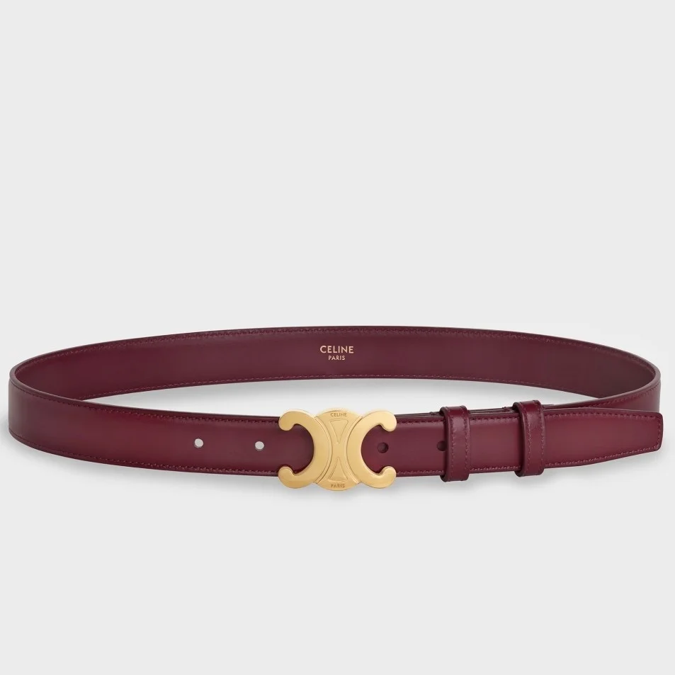 Celine Medium Triomphe Belt 25MM in Bordeaux Calfskin product view 1