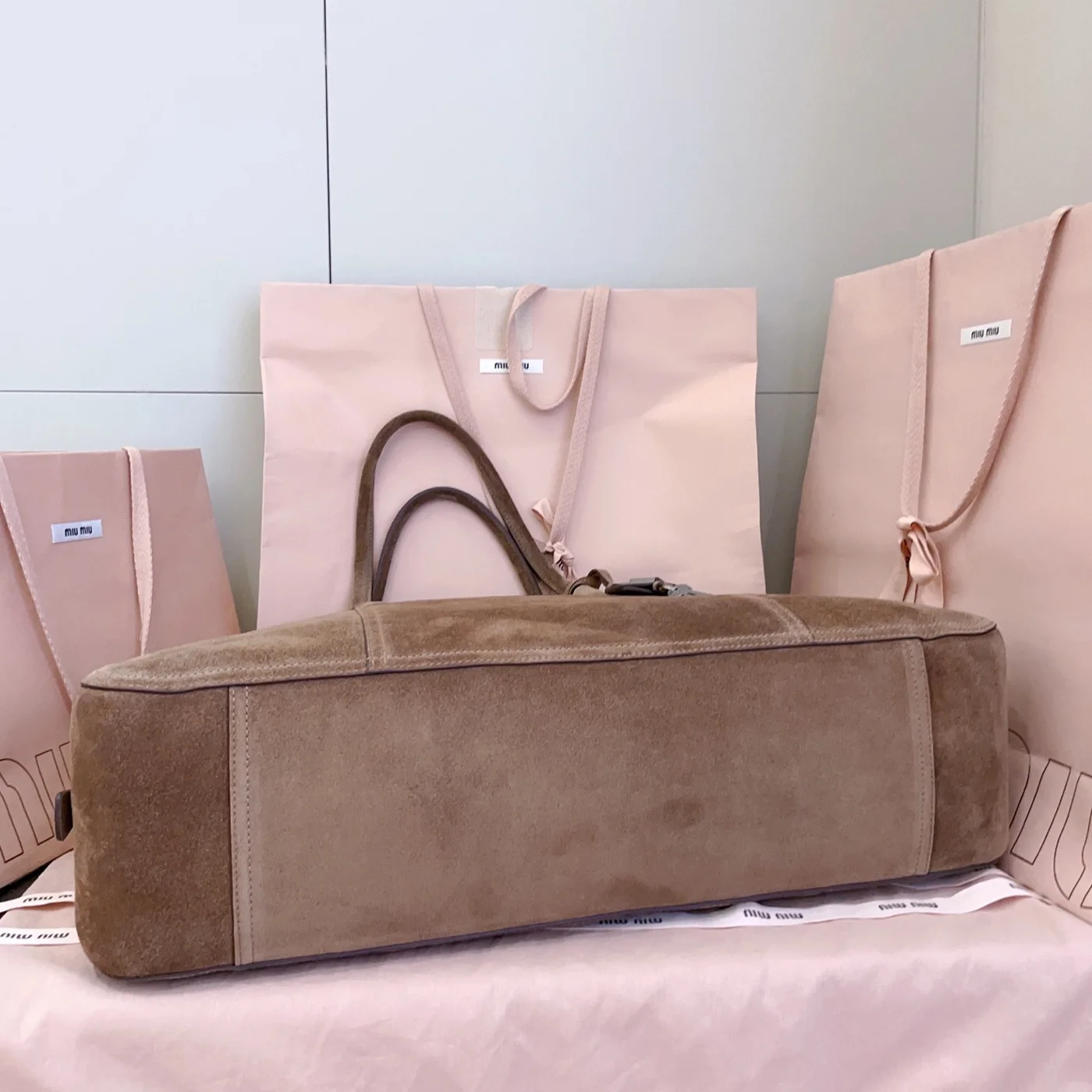 Miu Miu Vivant Bag — Brown Suede product view 4