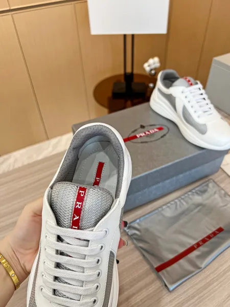 Prada America’s Cup Sneakers in White Rubber and Bike Fabric product view 5