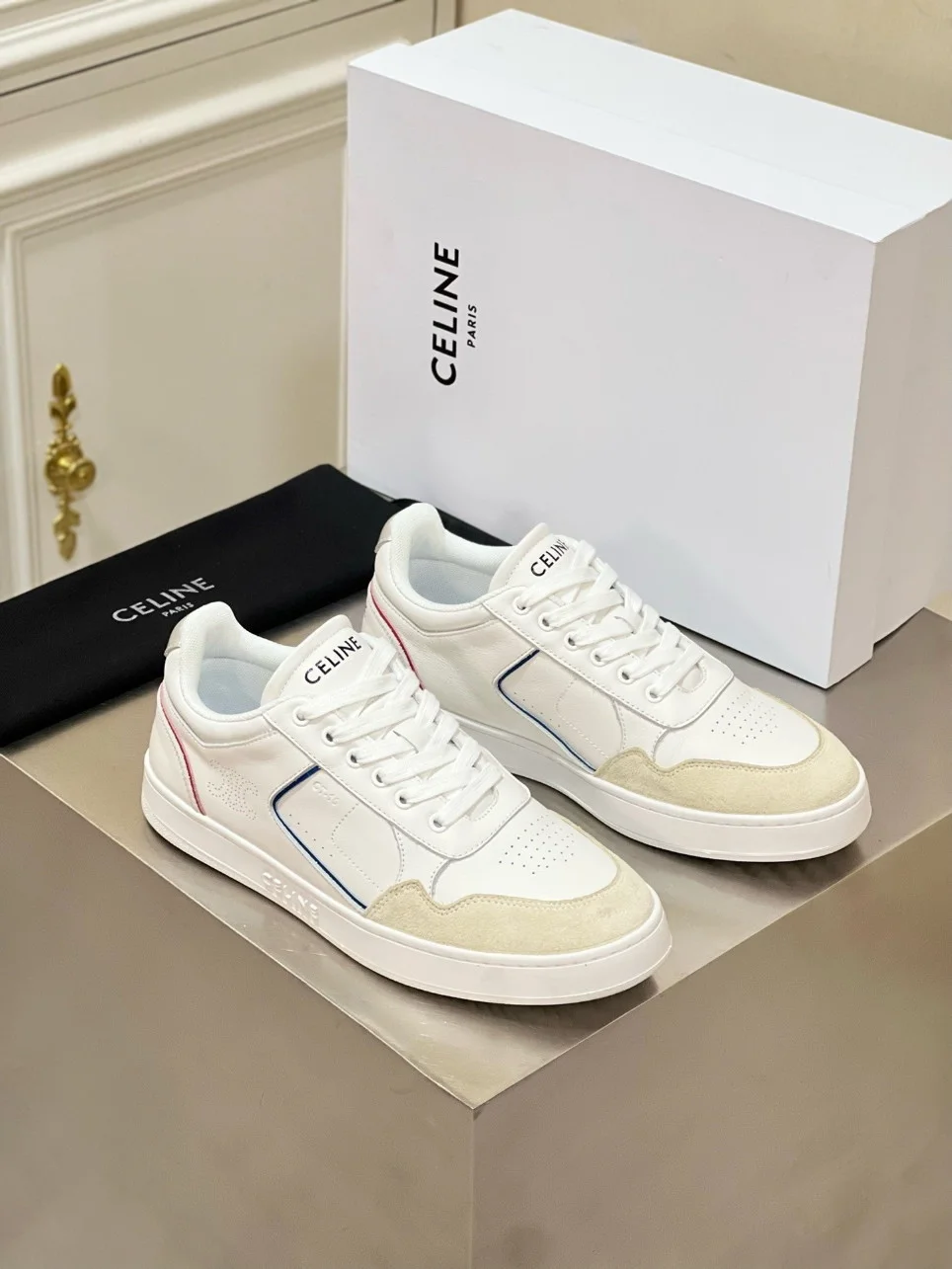 Celine Women’s CT-10 Low-top Sneakers in White Leather product view 5