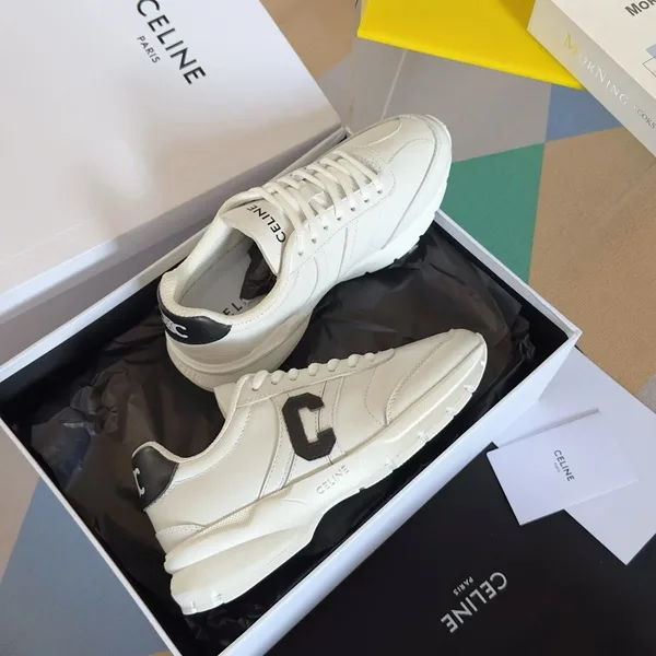 Celine Women’s Runner CR-02 Low-top Sneakers in White Leather product view 4