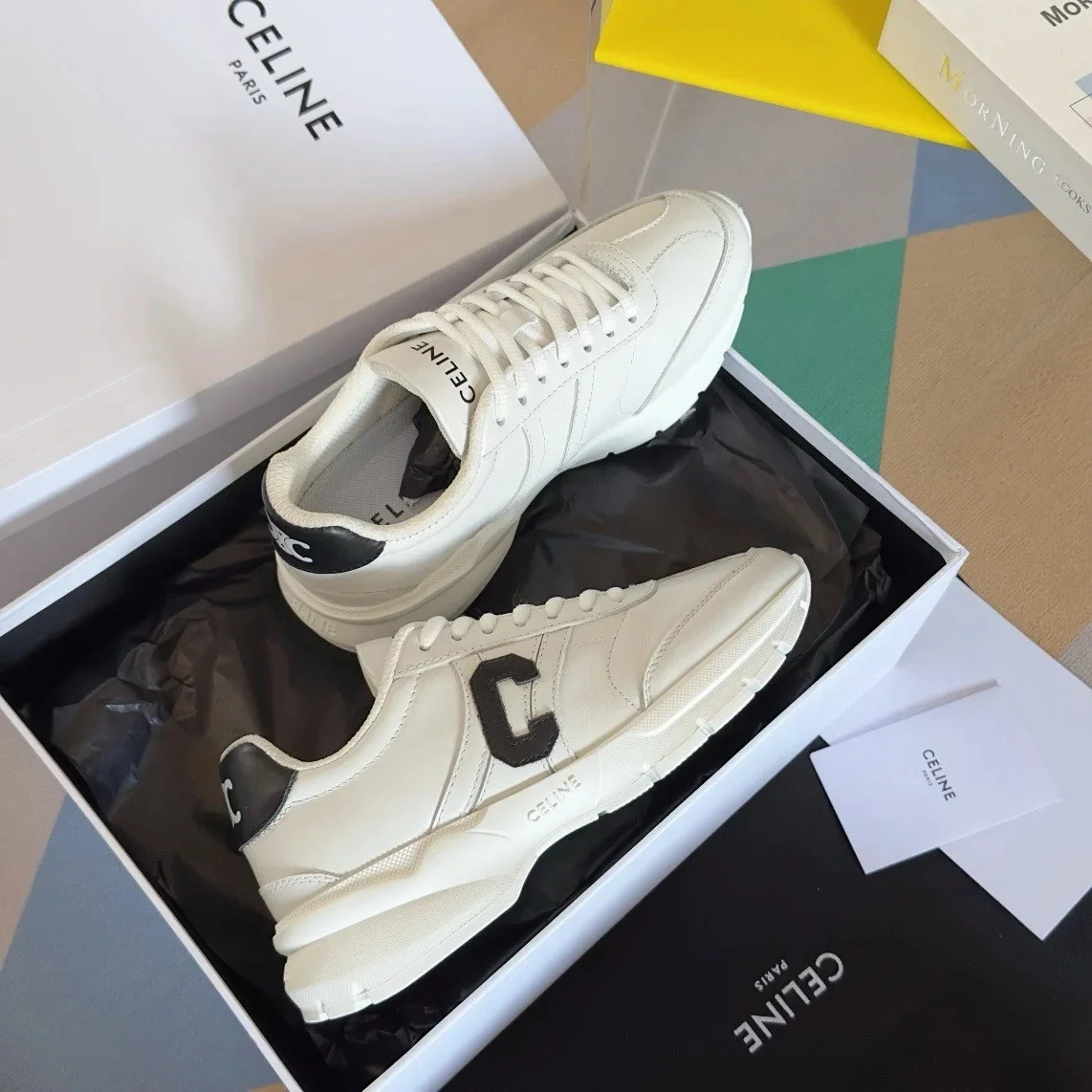 Celine Women’s Runner CR-02 Low-top Sneakers in White Leather product view 4