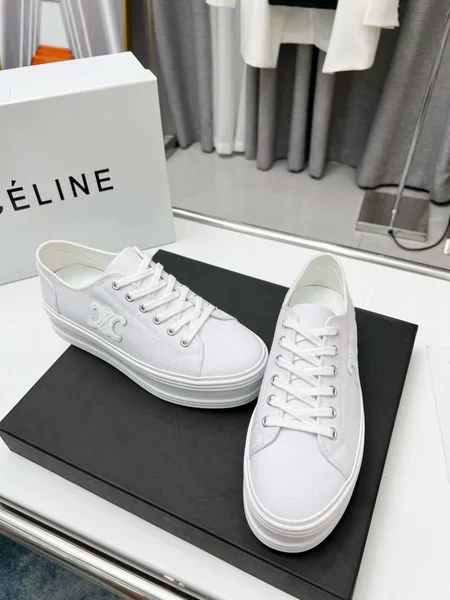 Celine Women’s Jane Low-top Sneakers in White Canvas product view 8