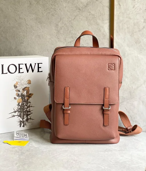 Loewe Military Backpack in Brown Grained Leather product view 7