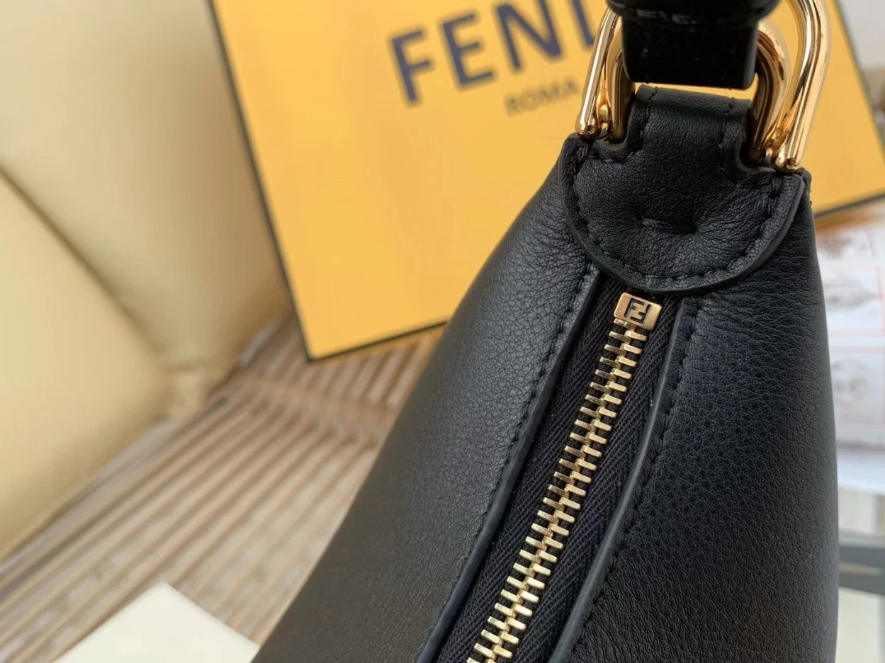 Fendi Fendigraphy Small Hobo Bag In Black Leather product view 7