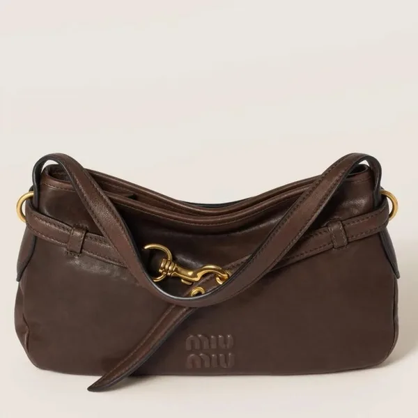 Miu Miu Aventure Small Shoulder Bag in Briarwood Nappa Leather product photo