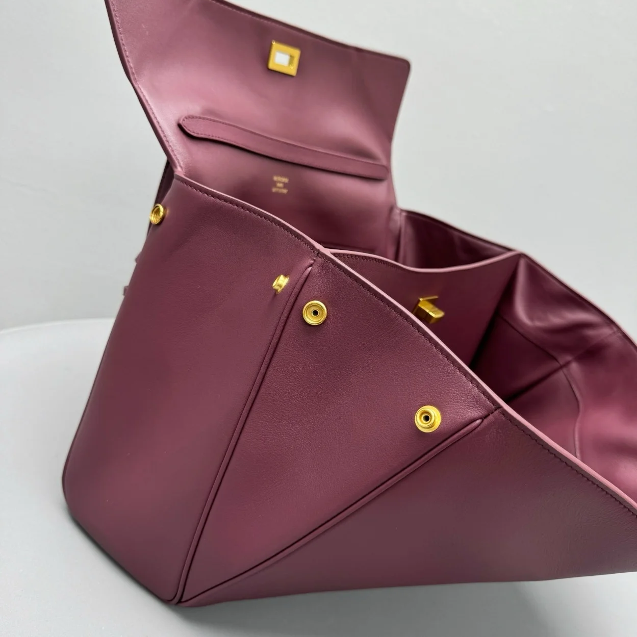 Balenciaga Rodeo Medium Bag in Burgundy Calfskin product view 6