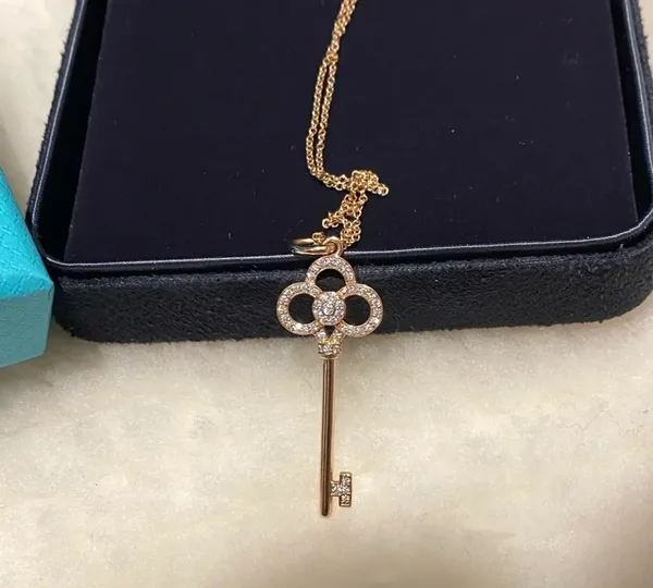 Tiffany & Co. Crown Key Pendant Necklace Rose-Tone product photo