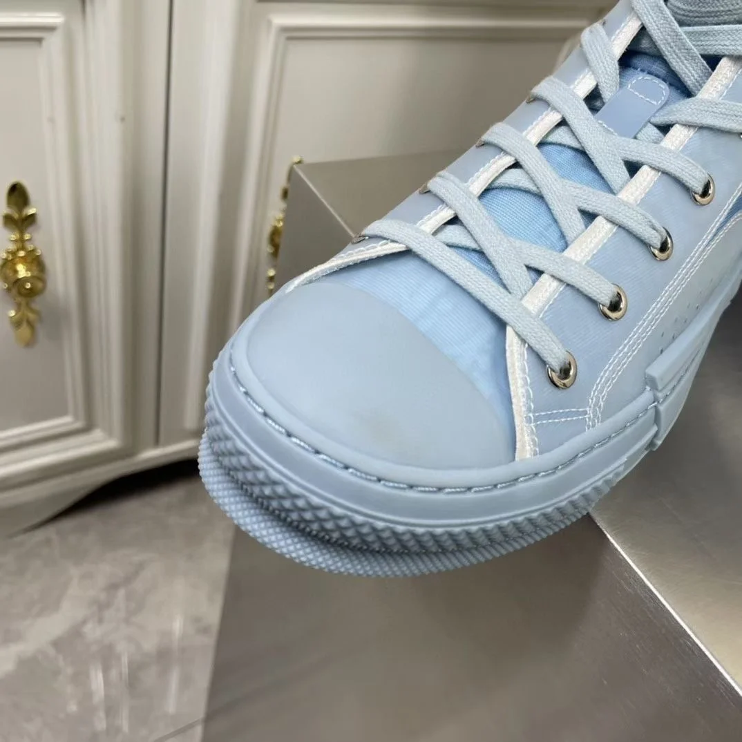 Dior Men’s B23 High-top Sneakers In Ligth Blue Oblique Canvas product view 4