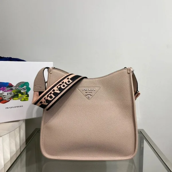 Prada Hobo Bag in Sand Grained Leather product view 4