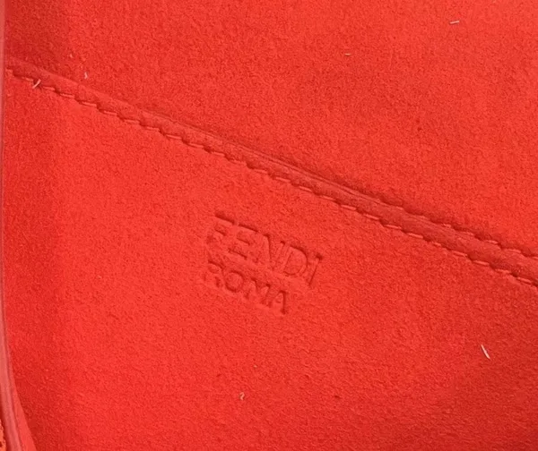 Fendi Baguette Chain Midi Bag In Piment FF Fabric product view 7