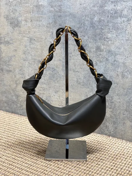 Saint Laurent Amalia Mini Hobo Bag — Dark Grey product view 3