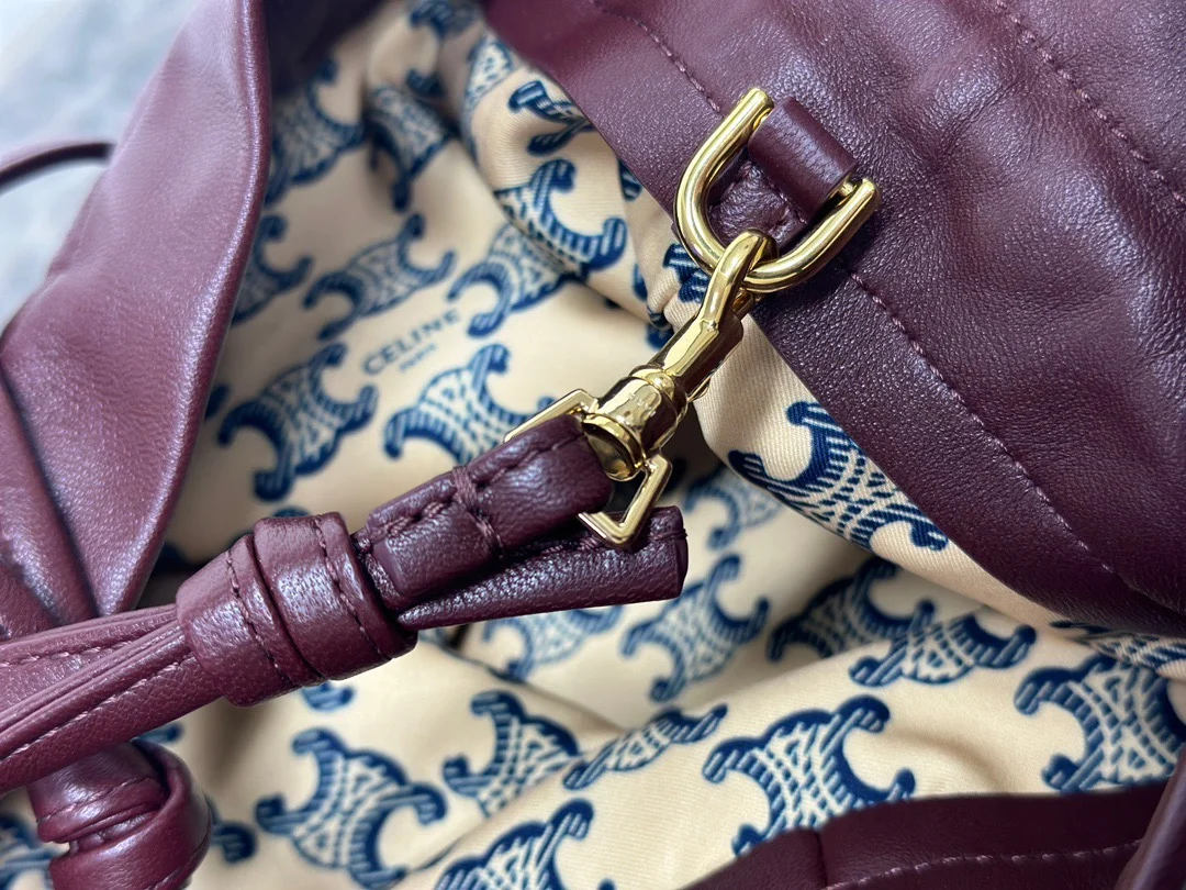 Celine Small Crystal Pouch — Burgundy product view 9