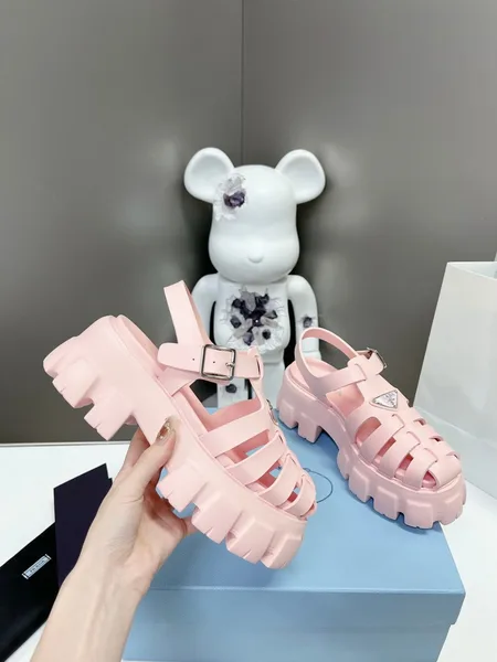 Prada Foam Sandals in Light Pink Rubber product view 5