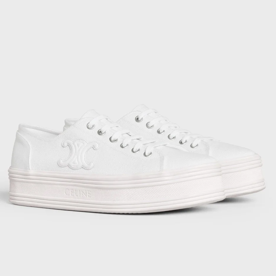Celine Women’s Jane Low-top Sneakers in White Canvas product view 1
