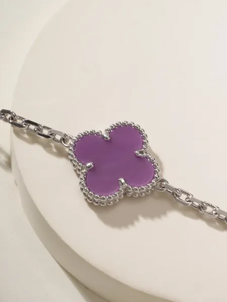 Van Cleef & Arpels Alhambra Purple Clover and Silver-Tone Knot Bracelet product view 5