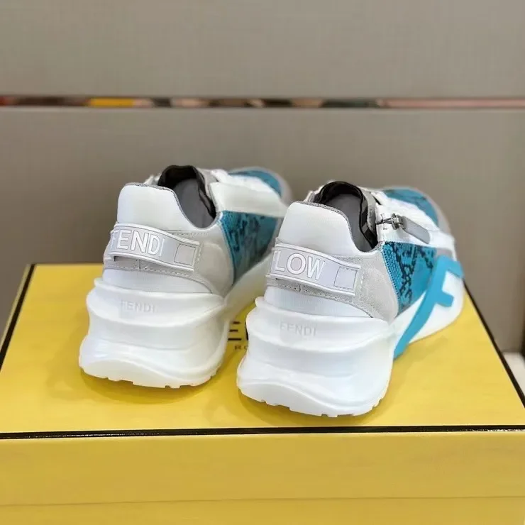 Fendi Flow Low-Top Sneakers in Blue/White product view 5
