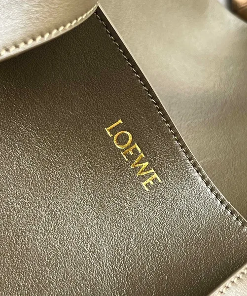 Loewe Large Puzzle Fold Tote Bag in Dark Green Calfskin product view 10
