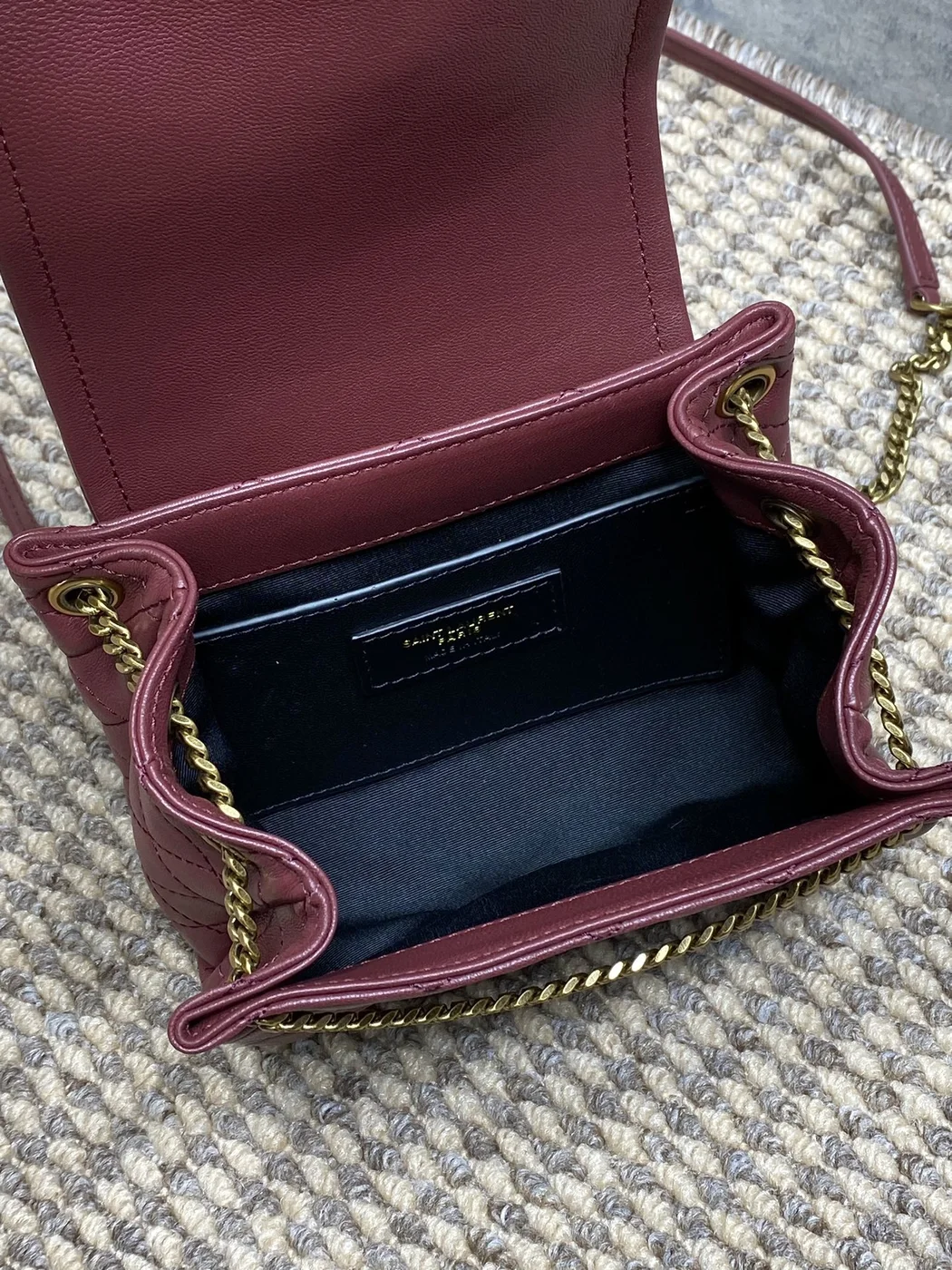 Saint Laurent Mini Nolita Bag — Burgundy product view 9