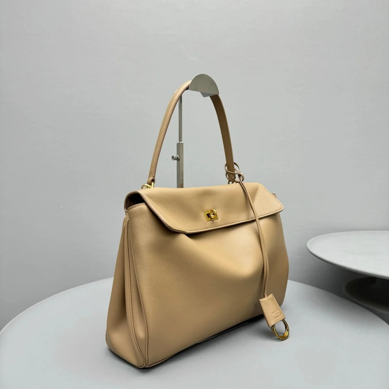 Balenciaga Rodeo Medium Bag in Latte Calfskin product view 4