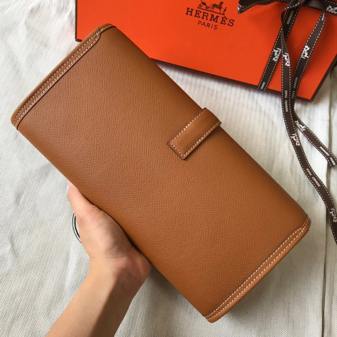 Hermes Jige Elan 29 Clutch Bag In Gold Epsom Leather product view 7