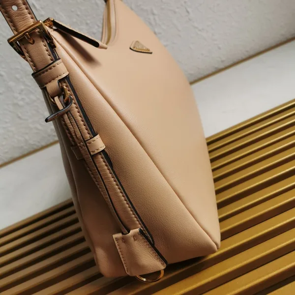 Prada Aimee Large Shoulder Bag in Travertine Leather product view 5