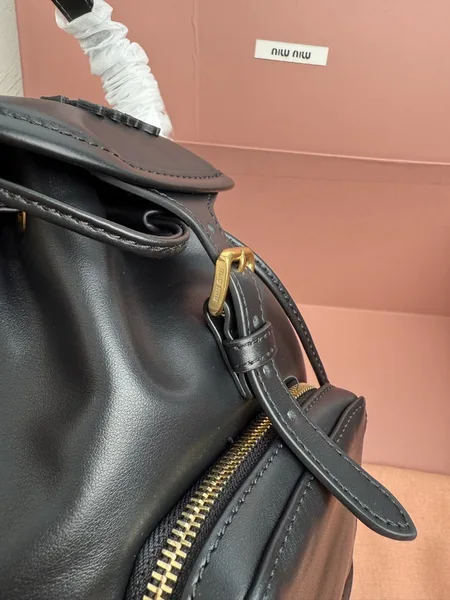 Miu Miu Small Backpack in Black Calfskin product view 8
