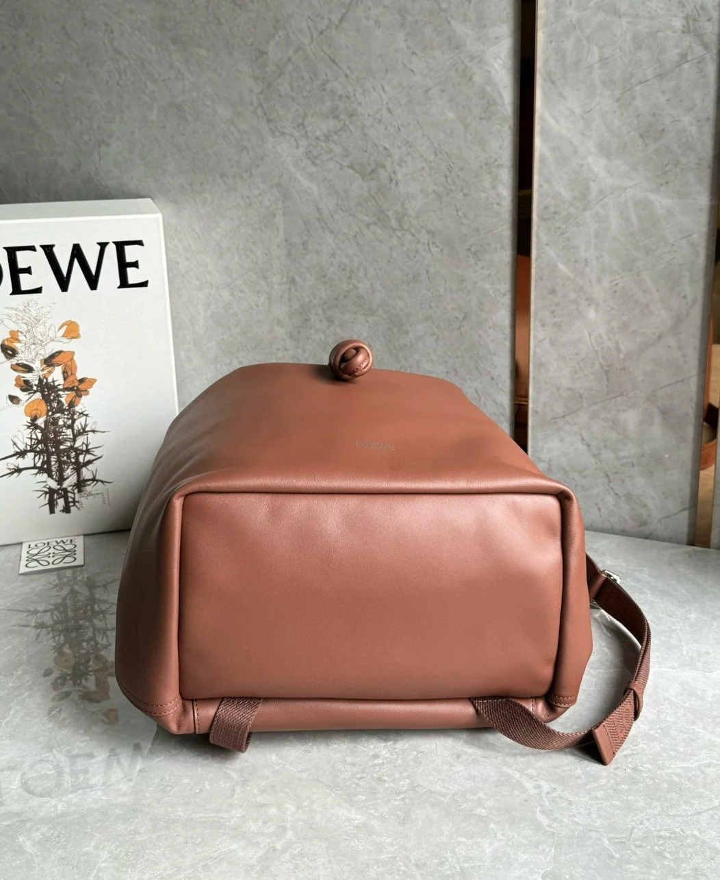 Loewe Flamenco Backpack in Brownie Supple Calfskin product view 3