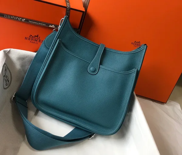 Hermes Evelyne III 29 Bag In Blue Jean Clemence Leather product view 3